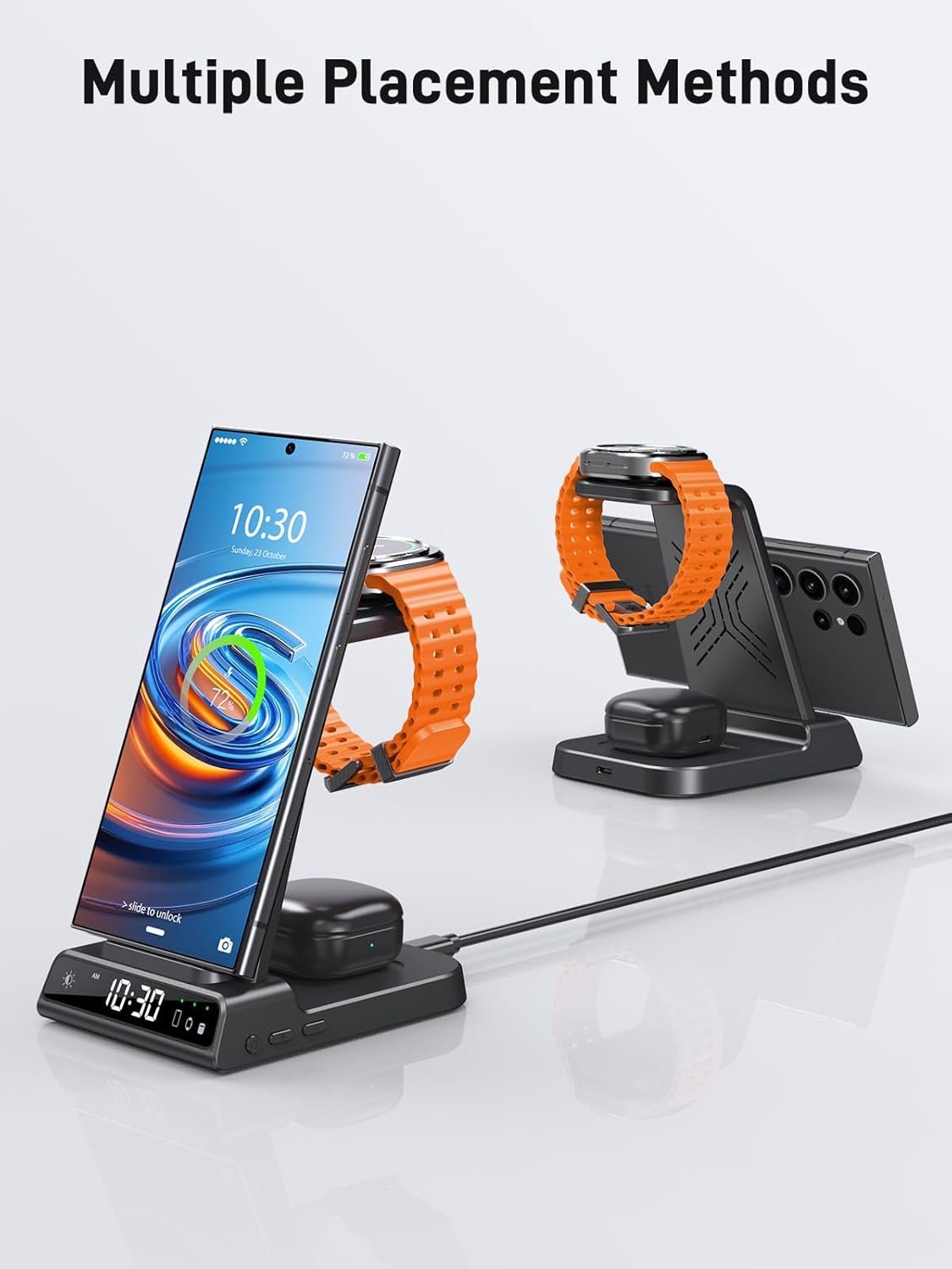 Wireless Charger for Samsung Charging Station, 3 in 1 Android Phone Charger for Samsung Galaxy S25 Ultra/S24 Ultra/S23/Flip7, Galaxy Watch 8/8 Classic/Ultra/7/6/5, Galaxy Buds 3 Pro/3 - Image 5