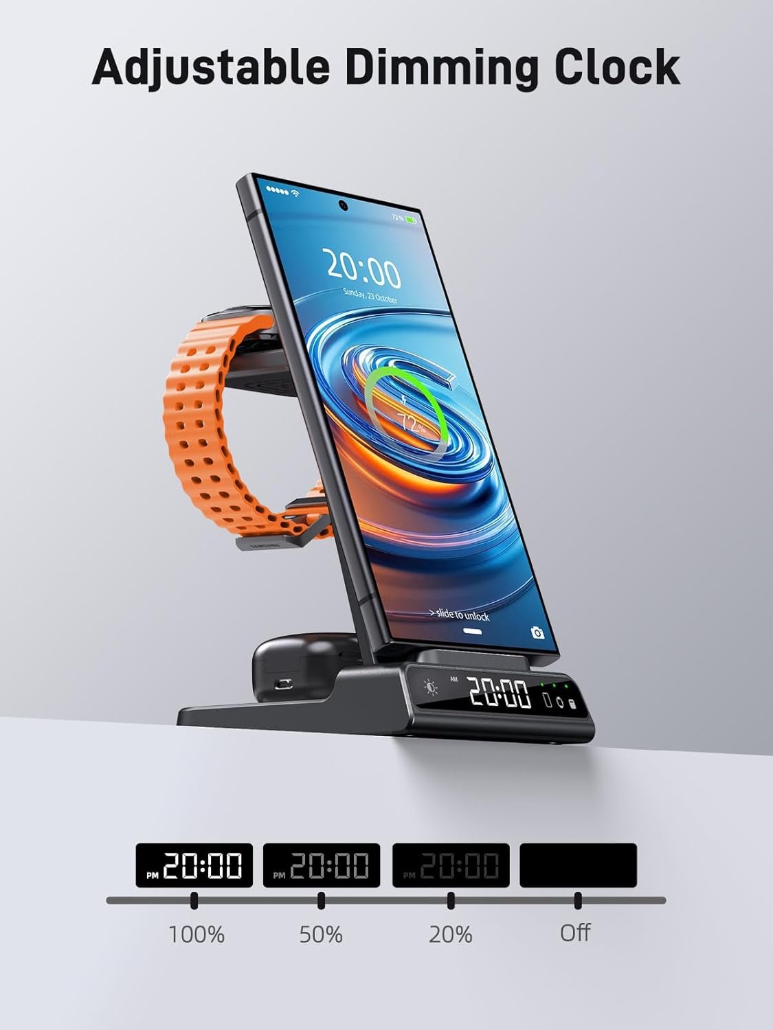 Wireless Charger for Samsung Charging Station, 3 in 1 Android Phone Charger for Samsung Galaxy S25 Ultra/S24 Ultra/S23/Flip7, Galaxy Watch 8/8 Classic/Ultra/7/6/5, Galaxy Buds 3 Pro/3 - Image 4