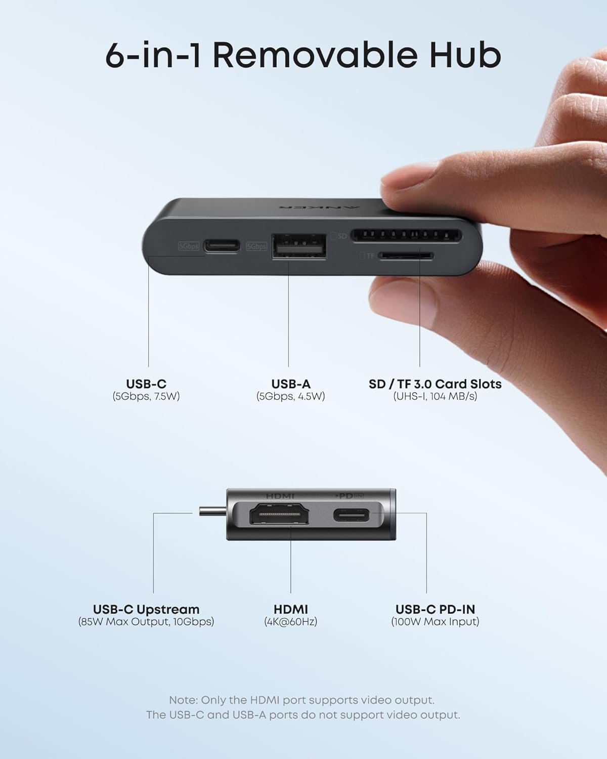Anker Nano Laptop Docking Station with Detachable Hub, 13-in-1 USB-C Triple Display with 2 HDMI and 1 DP, 10 Gbps USB-C, 3 USB-A, Audio, SD/TF, Ethernet, 100W Max PD for Dell, Lenovo, HP, and More - Image 6
