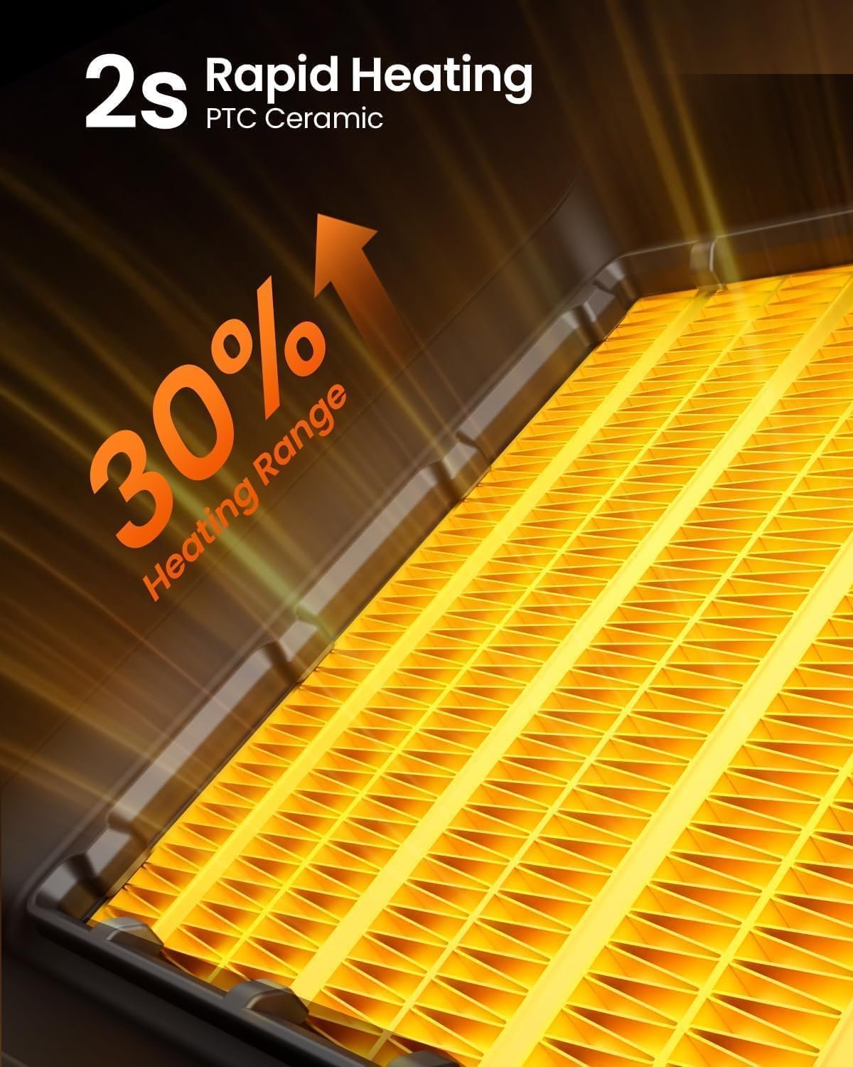 Portable Ceramic Space Heater w/Thermostat, 1500W Indoor Electric Space Heater Fan with Overheat and Tip-Over Protection, Heat Up 200 Square Feet for Office Room Dorm Use, Black - Image 2