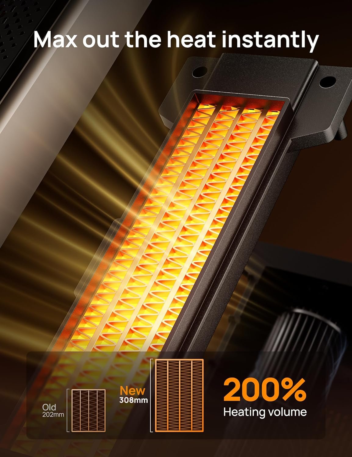 Dreo Space Heater Indoor, 25" 11.5ft/s Fast Portable Room Heater with Remote and Thermostat, 3 Modes, Overheating & Tip-Over Protection, Electric Heaters for Indoor Use Large Room, Bedroom, Gold - Image 4