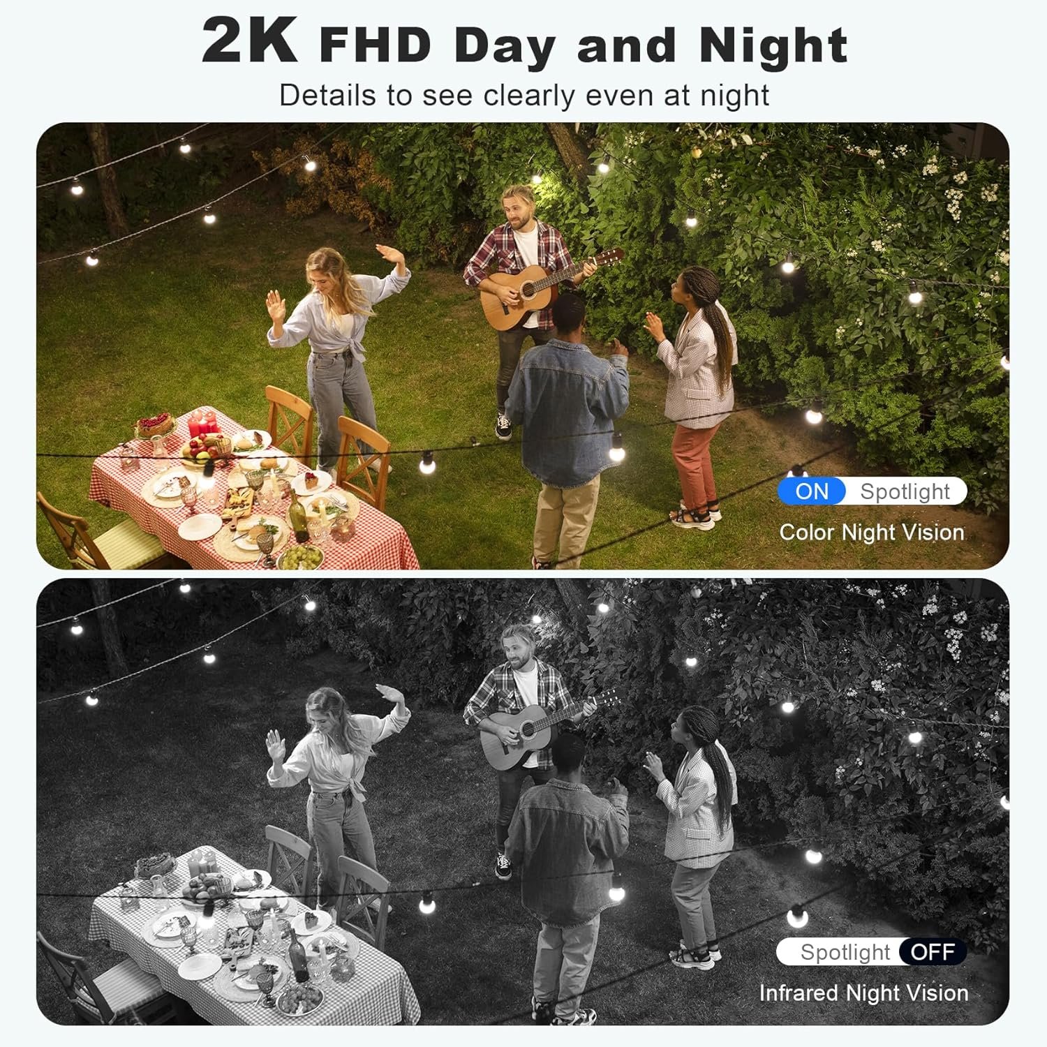 Solar Security Cameras Wireless Outdoor, 2K Pan/Tilt 360° View Solar/Battery Powered WiFi Cameras for Home Security with AI Motion Detection, Spotlight, 2-Way Audio, Siren, IP65, SD/Cloud Storage - Image 4